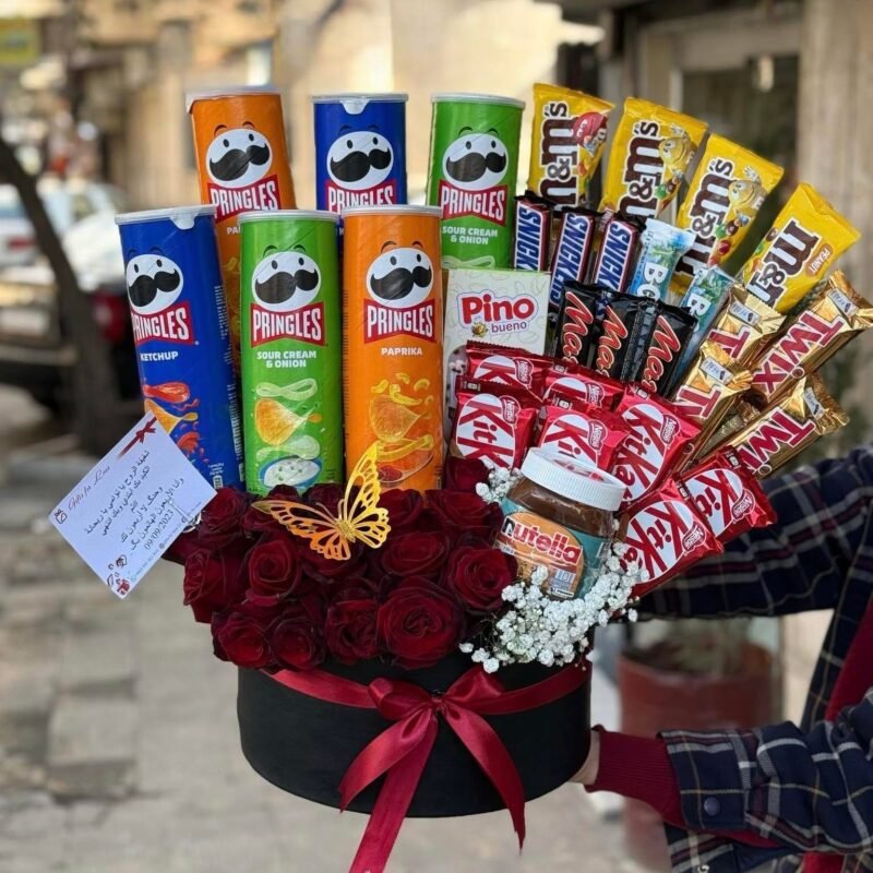 Pringles & Chocolate Rose Gift Bouquet