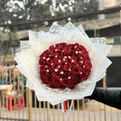 65 Red Roses Premium Heart Bouquet
