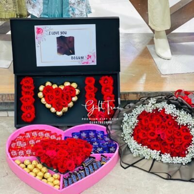 Love Written in Roses – Luxury Flower & Chocolate Gift Set