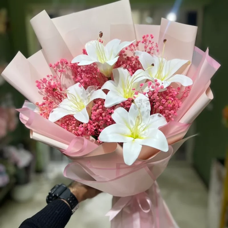 Artificial Lily Bouquet Delivery in Dhaka