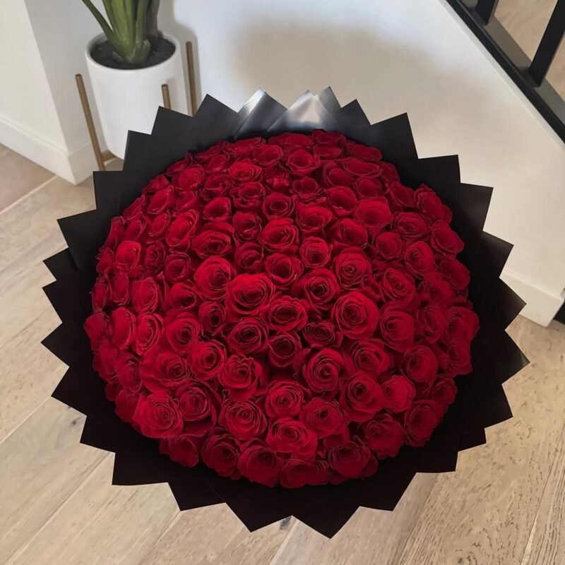 100 Red Rose Bouquet – Premium Flower Delivery in Dhaka