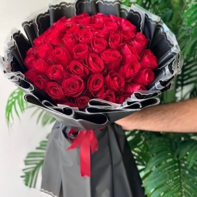 50 Red Rose Bouquet – Premium Flower Delivery Dhaka
