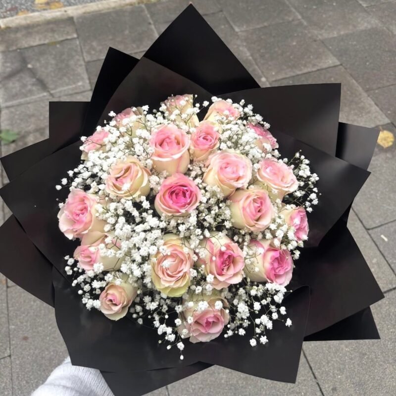 Simple Pink Rose Bouquet – Fresh Flower Delivery Dhaka