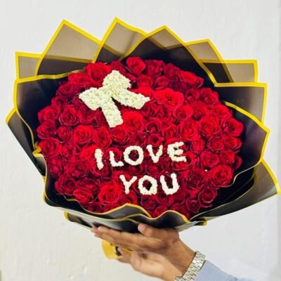 50 pcs Rose With I love You