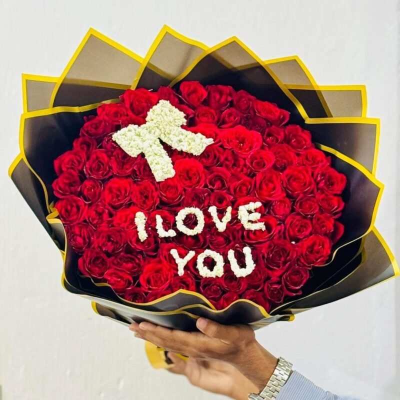 50 pcs Rose With I love You