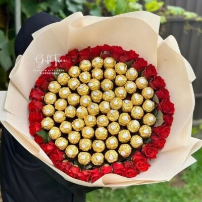 Large Ferrero Rocher Chocolate Bouquet with Rose