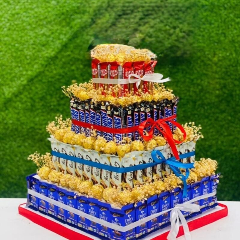 Multi-Brand Chocolate Tower with Cadbury Galaxy Snickers & Ferrero