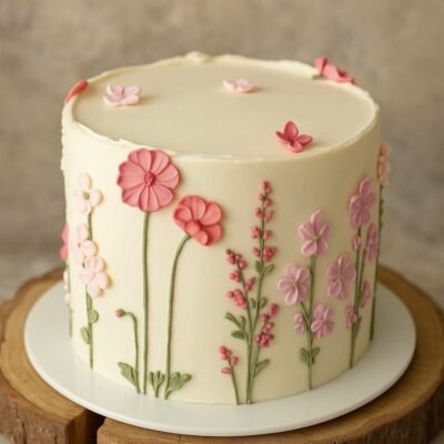 Floral Buttercream Cream Cake (1kg)