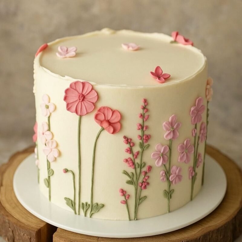 Floral Buttercream Cream Cake (1kg)