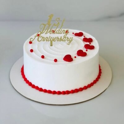 Red Heart 1st Wedding Anniversary Cake Topper Set (1kg)