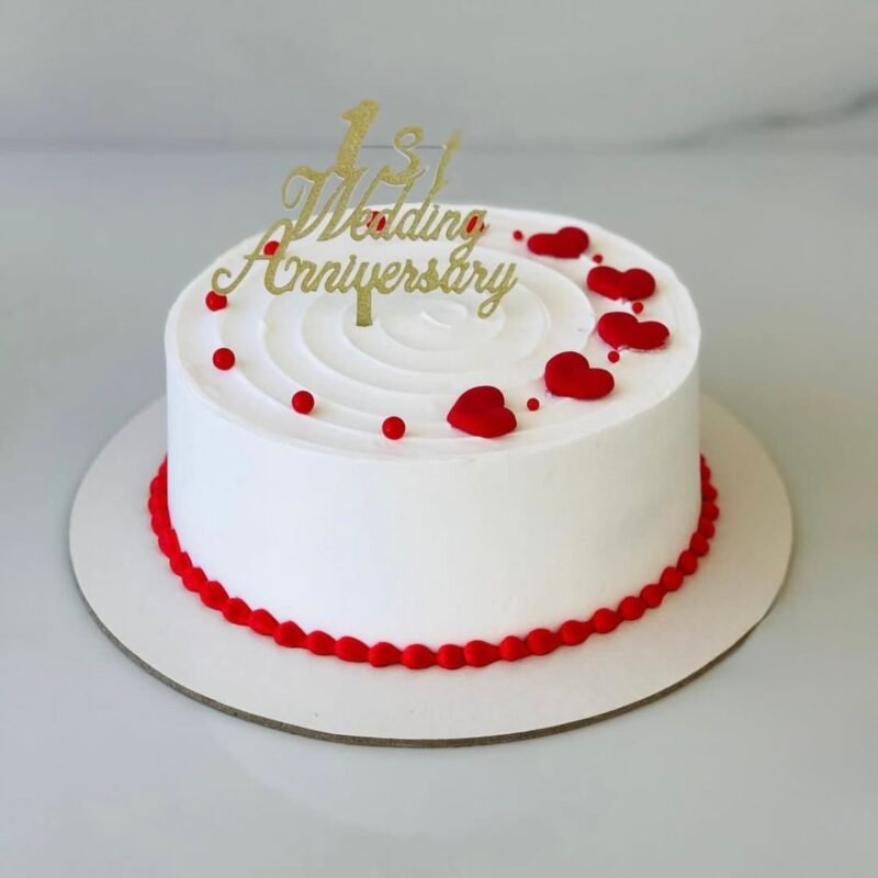 Red Heart 1st Wedding Anniversary Cake Topper Set (1kg)