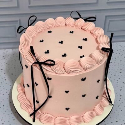 Pink Bow & Heart Cake 1kg