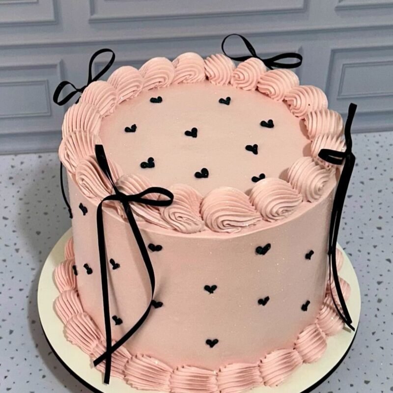 Pink Bow & Heart Cake 1kg