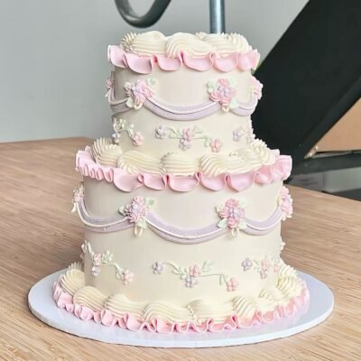 Vintage Floral Tiered Cake 7 Pound