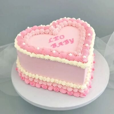Pink Heart Leo Baby Cake 1kg