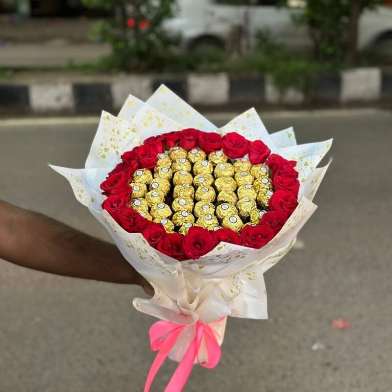 Ferrero Rocher & Red Roses Bouquet