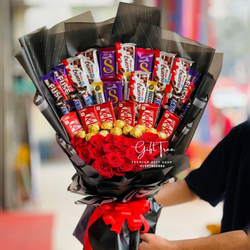 Kinder Bueno, KitKat, Dairy Milk, Snickers, Fuse & Ferrero Rocher Mega Chocolate Bouquet