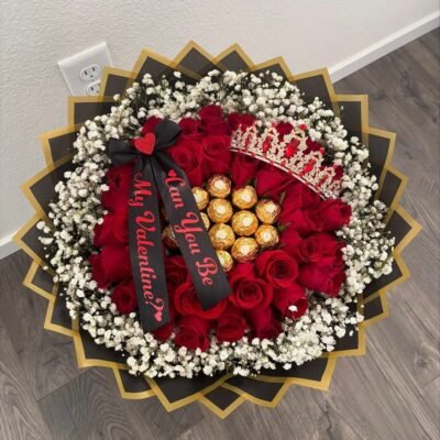 Red Rose & Ferrero Rocher Crown Bouquet